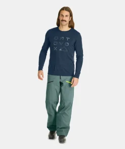 ORTOVOX T-Shirts & Longsleeves^185 MERINO BRAND OUTLINE LS M darkpacific