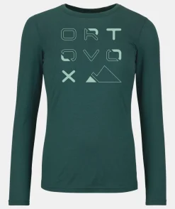 ORTOVOX T-Shirts & Longsleeves^185 MERINO BRAND OUTLINE LS W darkpacific