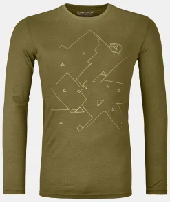 ORTOVOX T-Shirts & Longsleeves^185 MERINO TANGRAM LS M greenmoss