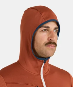 ORTOVOX Hoodies & Fleece-Jacken^FLEECE GRID HOODY M clayorange