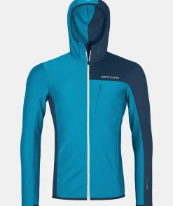 ORTOVOX Hoodies & Fleece-Jacken^FLEECE LIGHT GRID HOODED JKT M mountainblue