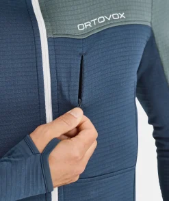 ORTOVOX Hoodies & Fleece-Jacken^FLEECE LIGHT GRID HOODED JKT M mountainblue